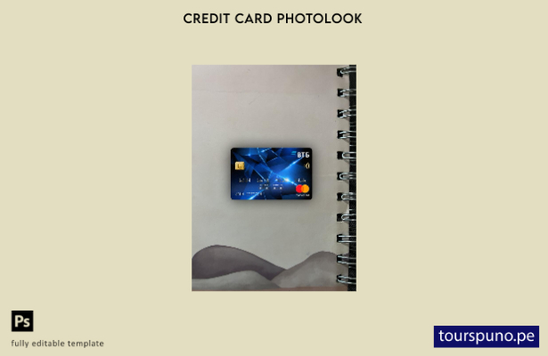 listo para imprimir plantilla frontal de aspecto fotográfico de Mastercard de 92
